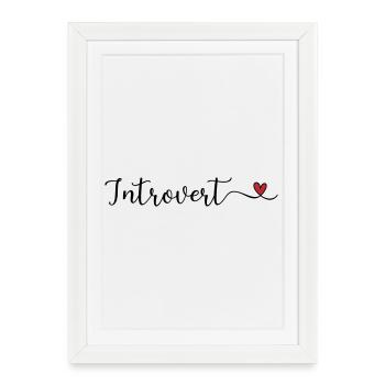 introverti - Affiche encadrée (27 × 37 cm) - blanc - Devant