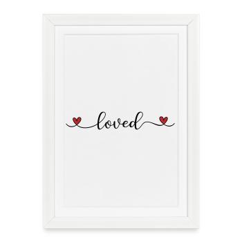 j’adorais Heart Design - Affiche encadrée (27 × 37 cm) - blanc - Devant