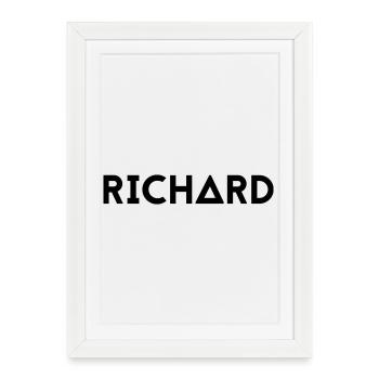Prénom Richard - Affiche encadrée (27 × 37 cm) - blanc - Devant