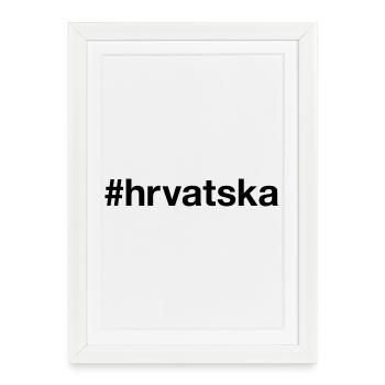 HRVATSKA Croatian Croatia Hashtag - Framed poster (27 × 37 cm) - white - Front