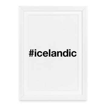 Islande Islande Isländer Hashtag - Affiche encadrée (27 × 37 cm) - blanc - Devant