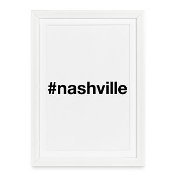 NASHVILLE Hashtag Tennessee - Affiche encadrée (27 × 37 cm) - blanc - Devant