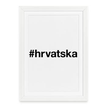 CROATIA Hrvatska Croatian Croatian Hashtag - Framed poster (27 × 37 cm) - white - Front