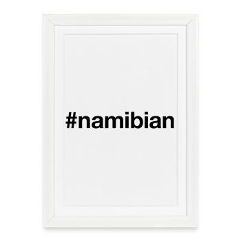 NAMIBIE Hashtag namibien - Affiche encadrée (27 × 37 cm) - blanc - Devant