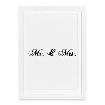 Monsieur T-shirt Cadeau de mariage Police de mariés - Affiche encadrée (27 × 37 cm) - blanc - Devant