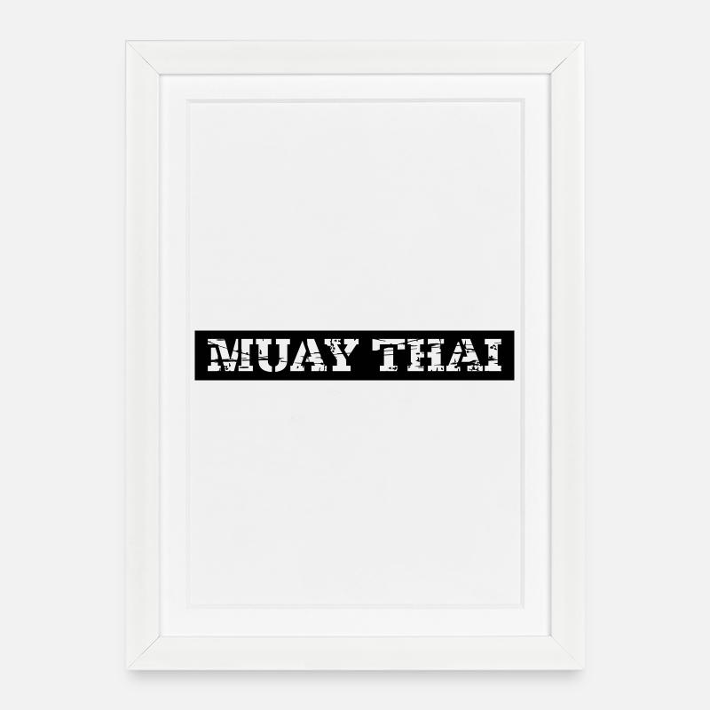 Muay Thai - Gerahmtes Poster (27 × 37 cm) - Weiß