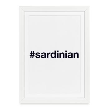 SARDE Hashtag Sardaigne Italie Italie - Affiche encadrée (27 × 37 cm) - blanc - Devant