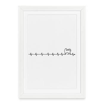 Heartbeat cat - Framed poster (27 × 37 cm) - white - Front