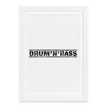 Drum N Bass - Framed poster (27 × 37 cm) - white - Front