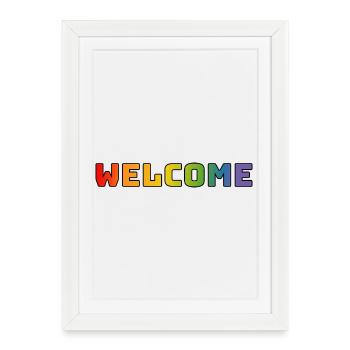 rainbow welcome CSD shirt LGBT lgbtqi queer - Framed poster (27 × 37 cm) - white - Front
