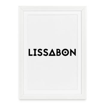 LISBONNE - Affiche encadrée (27 × 37 cm) - blanc - Devant