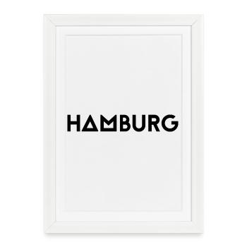 HAMBURG - Gerahmtes Poster (27 × 37 cm) - Weiß - Vorne