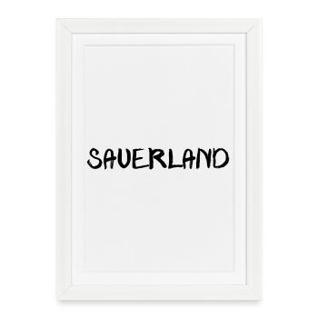 echt.SAUERLAND pur schwatt - Gerahmtes Poster (27 × 37 cm) - Weiß - Vorne