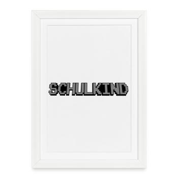 Pixel d’écolier - Affiche encadrée (27 × 37 cm) - blanc - Devant