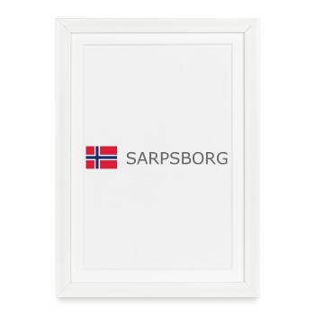Drapeau de la Norvège - Sarpsborg - Norvège - Norvège - Affiche encadrée (27 × 37 cm) - blanc - Devant