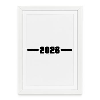 2026 Jahr - Gerahmtes Poster (27 × 37 cm) - Weiß - Vorne