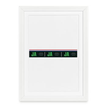 Brievenbus sticker Ja Ja  - Affiche encadrée (27 × 37 cm) - blanc - Devant