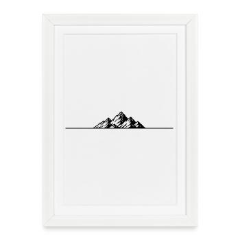Mountains icon line - Framed poster (27 × 37 cm) - white - Front