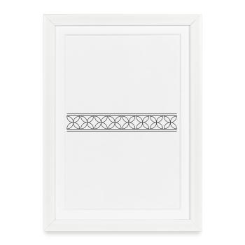 Ribbon ornament with abstract flowers - Framed poster (27 × 37 cm) - white - Front