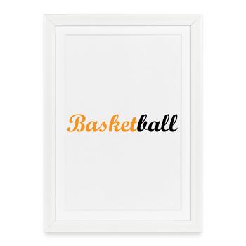 Basket Ball / Basketball / Basktet-Ball / Sport - Affiche encadrée (27 × 37 cm) - blanc - Devant