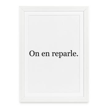 T-shirt “On en reparle” – humour bureau ironique - Affiche encadrée (27 × 37 cm) - blanc - Devant