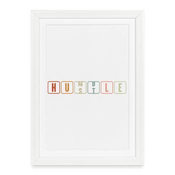 Humble Hustle Entrepreneur Homme d’affaires Businesswo - Affiche encadrée (27 × 37 cm) - blanc - Devant