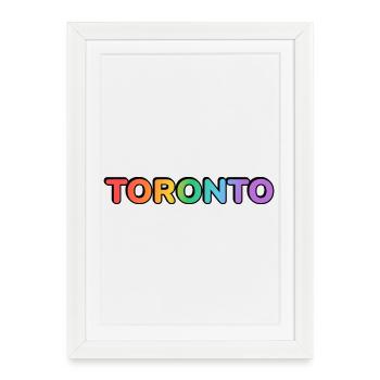 Toronto City in Rainbow Letters - Framed poster (27 × 37 cm) - white - Front