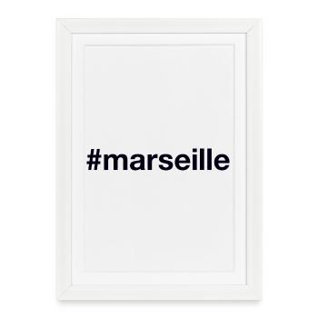 MARSEILLE Hashtag - Framed poster (27 × 37 cm) - white - Front