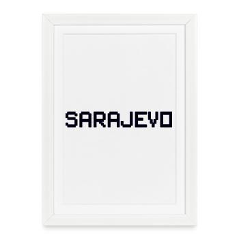 SARAJEVO Bosnien Bosnie - Affiche encadrée (27 × 37 cm) - blanc - Devant