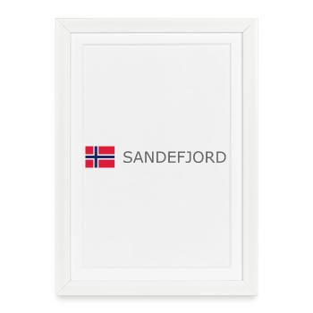 Drapeau de la Norvège - Sandefjord - Norge - Norwegen - Affiche encadrée (27 × 37 cm) - blanc - Devant