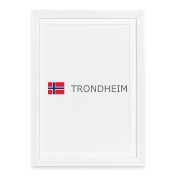 Drapeau de la Norvège - Trondheim - Norge - Norwegen - Affiche encadrée (27 × 37 cm) - blanc - Devant