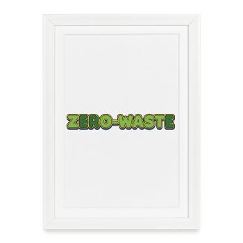 Zero-Waste Retro Green Yellow Design - Framed poster (27 × 37 cm) - white - Front