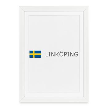 Drapeau de la Suède - Linköping - Sverige - Schweden - Affiche encadrée (27 × 37 cm) - blanc - Devant