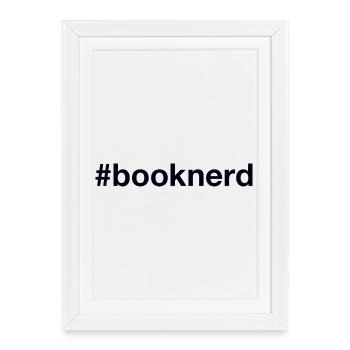 Book Nerd Hashtag - Framed poster (27 × 37 cm) - white - Front