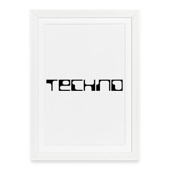 techno bold logo design - Framed poster (27 × 37 cm) - white - Front