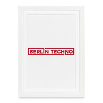 Berlin Techno Hard Dark Rave - Affiche encadrée (27 × 37 cm) - blanc - Devant