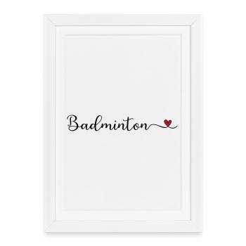 Badminton - Framed poster (27 × 37 cm) - white - Front