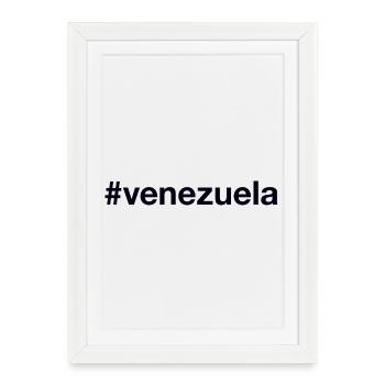VENEZUELA Hashtag - Affiche encadrée (27 × 37 cm) - blanc - Devant