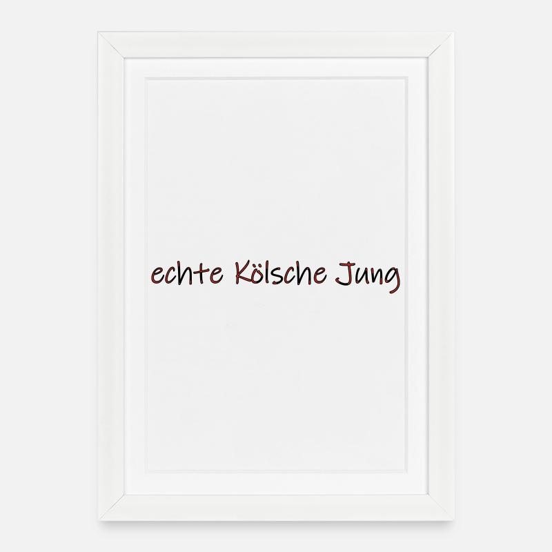 echte Kölsche Jung - Gerahmtes Poster (27 × 37 cm) - Weiß