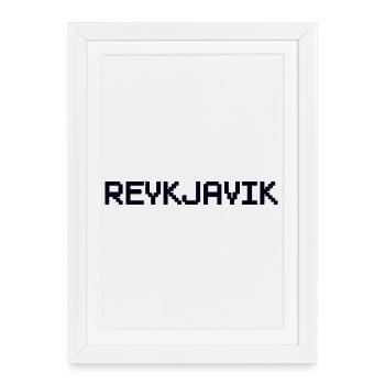 REYKJAVIK Île d’Islande - Affiche encadrée (27 × 37 cm) - blanc - Devant