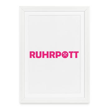 Ruhrpott - Dat hat wat mittn Herz zu tun - Zeche - Gerahmtes Poster (27 × 37 cm) - Weiß - Vorne