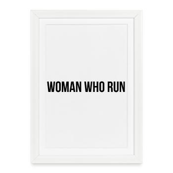Femme qui cour - Affiche encadrée (27 × 37 cm) - blanc - Devant