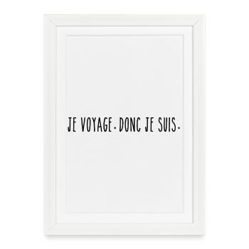 Je Lis Donc Je Suis - Humour Littéraire - Affiche encadrée (27 × 37 cm) - blanc - Devant