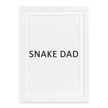 Papa serpent minimaliste, serpent drôle - Affiche encadrée (27 × 37 cm) - blanc - Devant