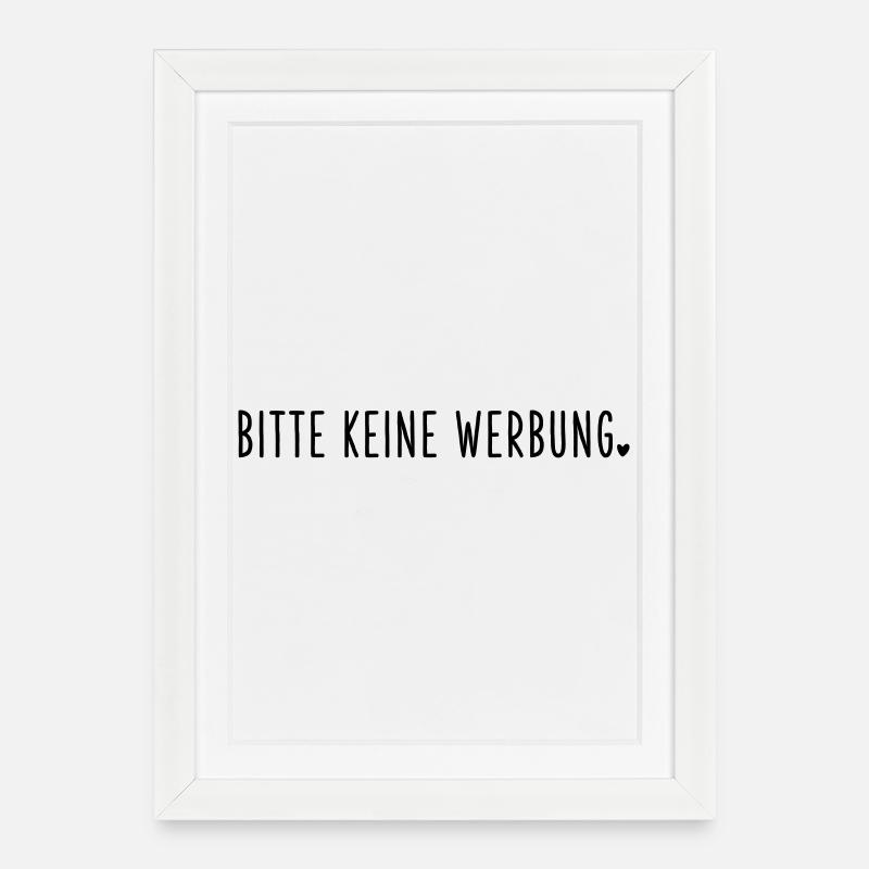 Bitte keine Werbung - Gerahmtes Poster (27 × 37 cm) - Weiß