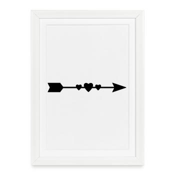 Arrow with hearts - Framed poster (27 × 37 cm) - white - Front