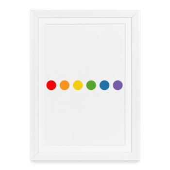boules arc-en-ciel LGBT lgbtqi queer lgbt csd tshirt - Affiche encadrée (27 × 37 cm) - blanc - Devant