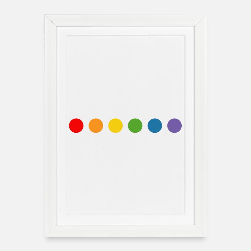 rainbow balls LGBT lgbtqi queer lgbt csd tshirt - Gerahmtes Poster (27 × 37 cm) - Weiß