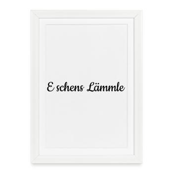 E schens Lämmle - Affiche encadrée (27 × 37 cm) - blanc - Devant