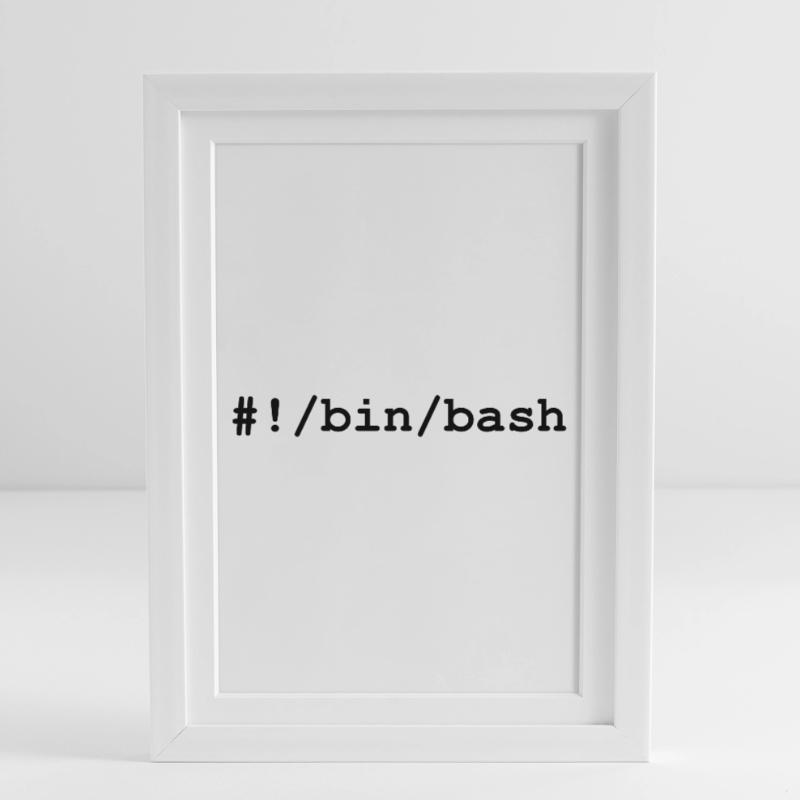 Shell bash / bourne-again sous Linux et Unix Affiche encadrée (27 × 37 cm)